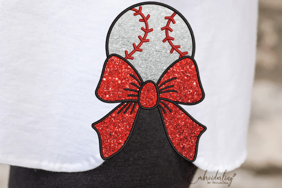 Baseball Side Bow Applique Embroidery Review