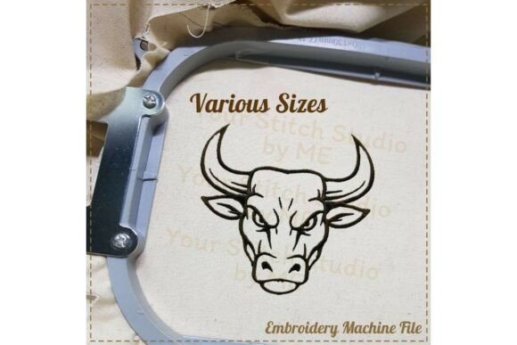 Bull Embroidery Design for School Mascots