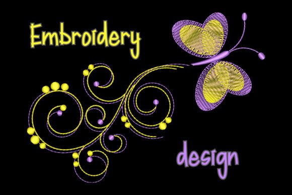 Butterfly Embroidery Design Swirls Review