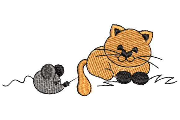 Cute Cat and Mouse Embroidery Design Review