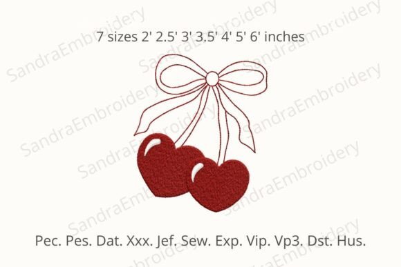 Mini Cherry Bow Embroidery Design Review
