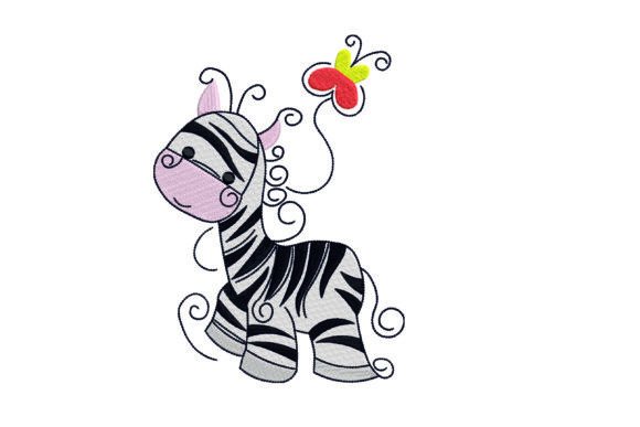 Zebra Embroidery Design - 6 Sizes